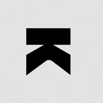 A black K mark made of two angled bars on a pale grey ground.