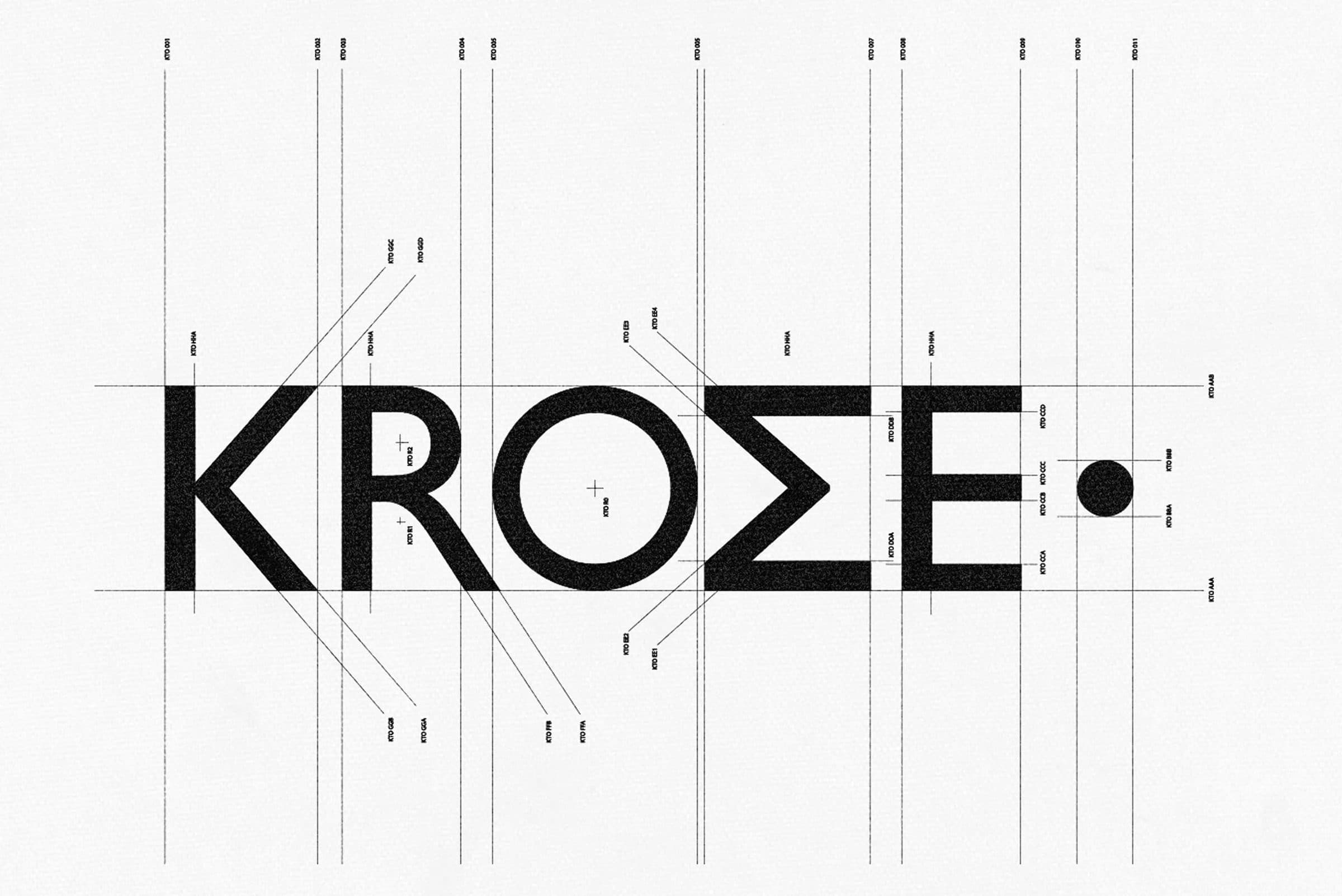 The Krome wordmark in black capitals, marked with construction lines on white.